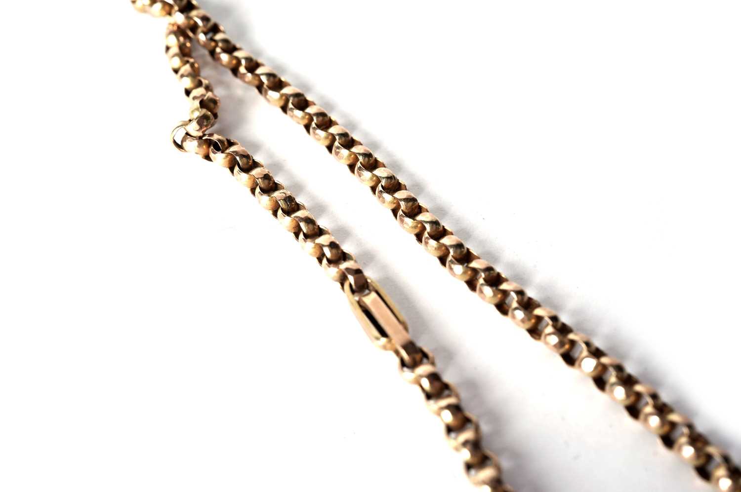 A 9ct gold belcher link Albert watch chain - Image 4 of 5