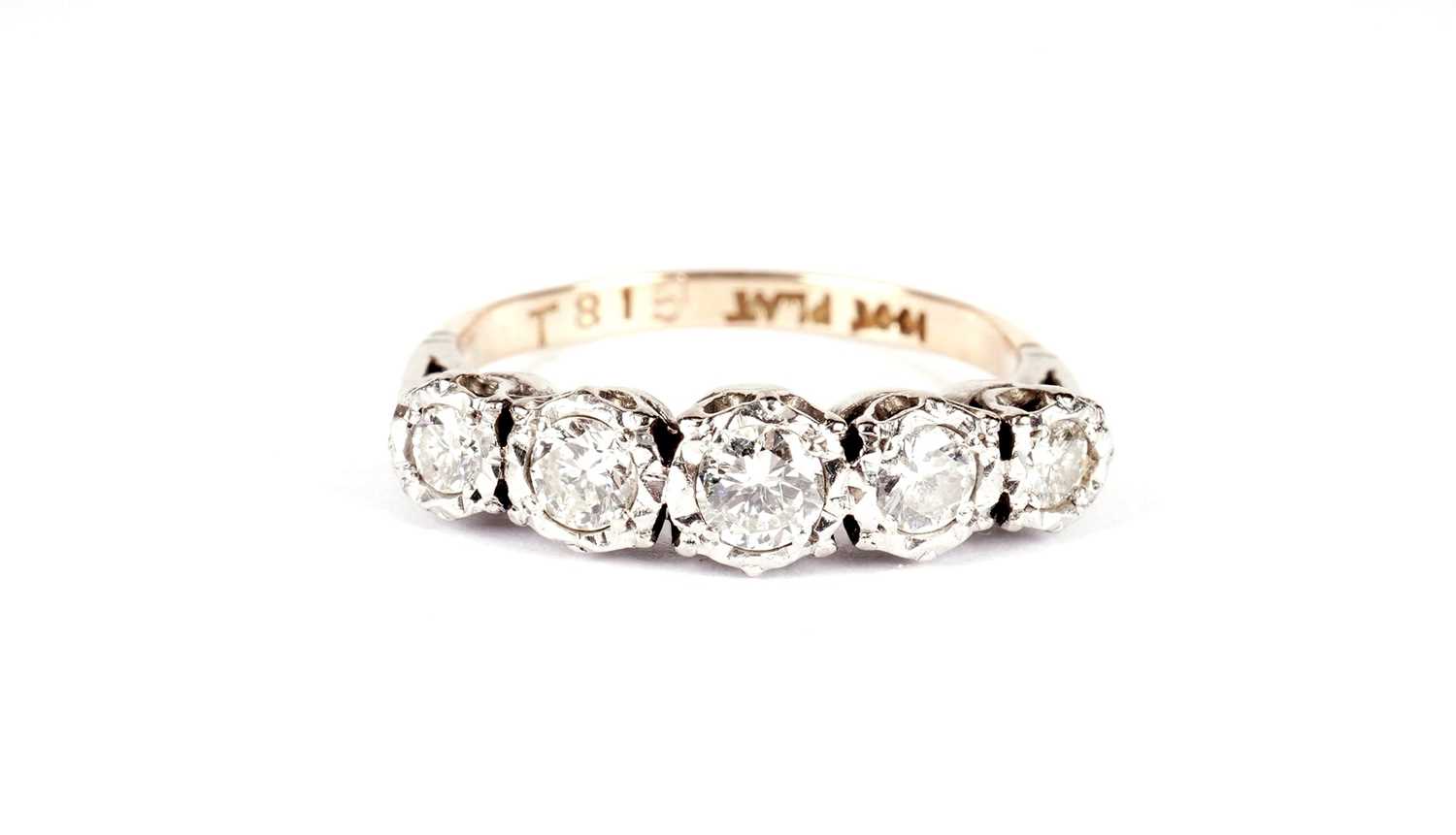 A five stone diamond ring