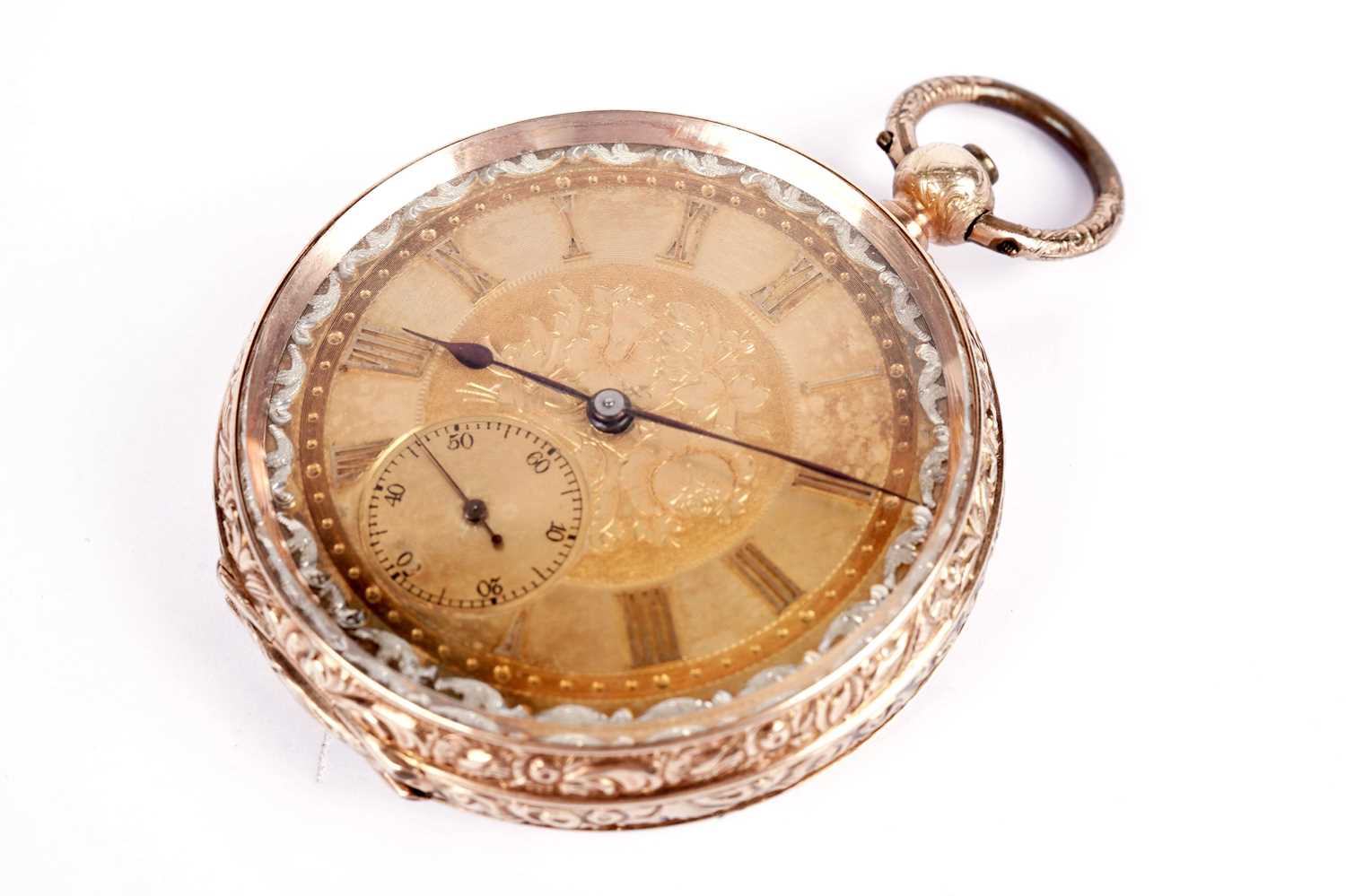 A yellow gold cased open face pocket watch - Image 3 of 4