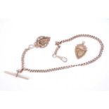 A 9ct rose gold watch chain