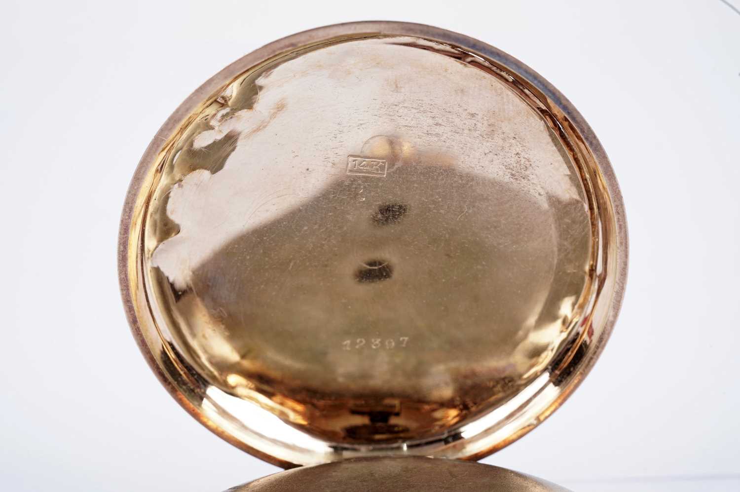 A yellow gold cased open face pocket watch - Image 4 of 4