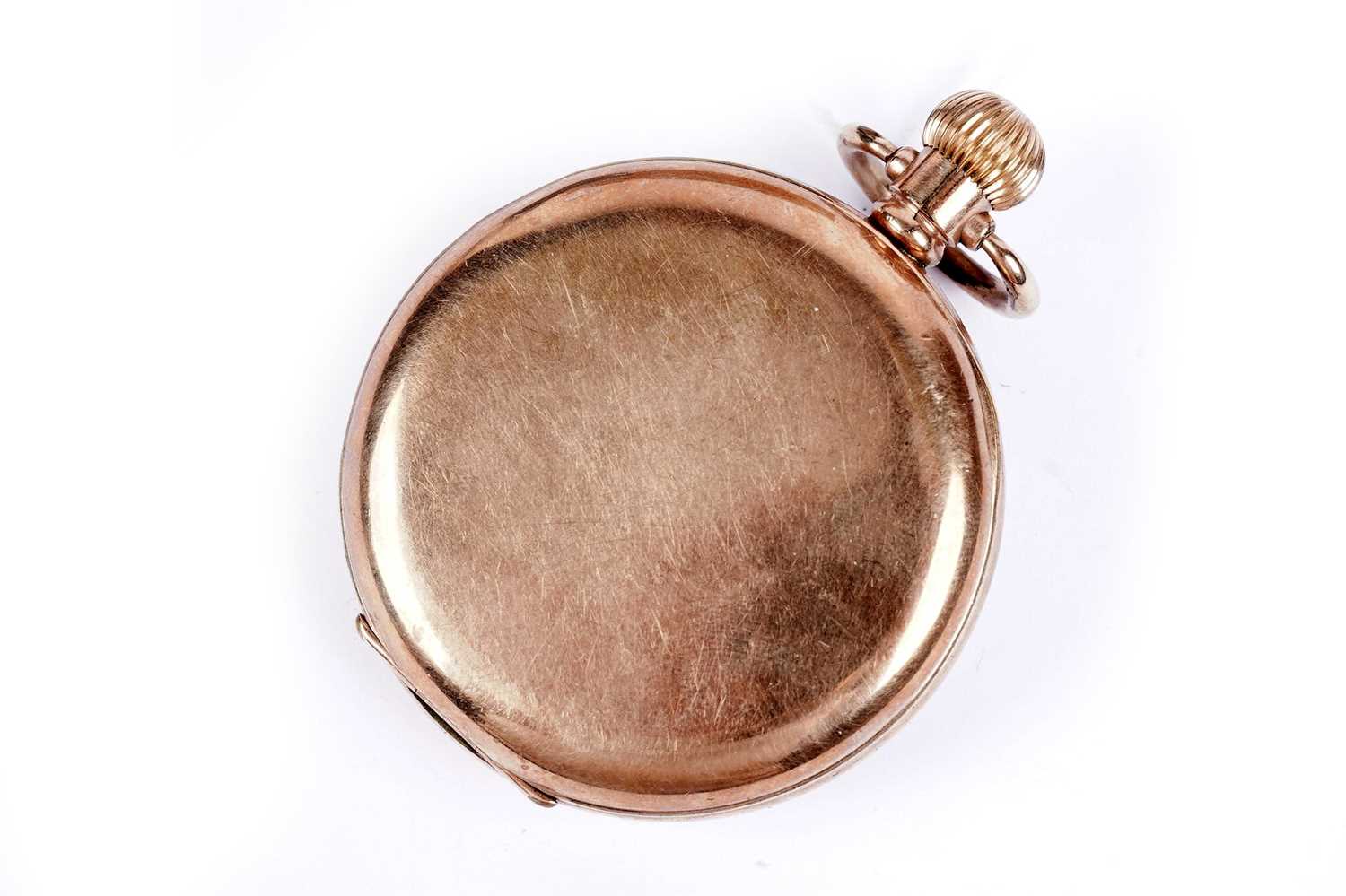 The Consol gold plated open face pocket watch; and a powder compact - Image 3 of 5