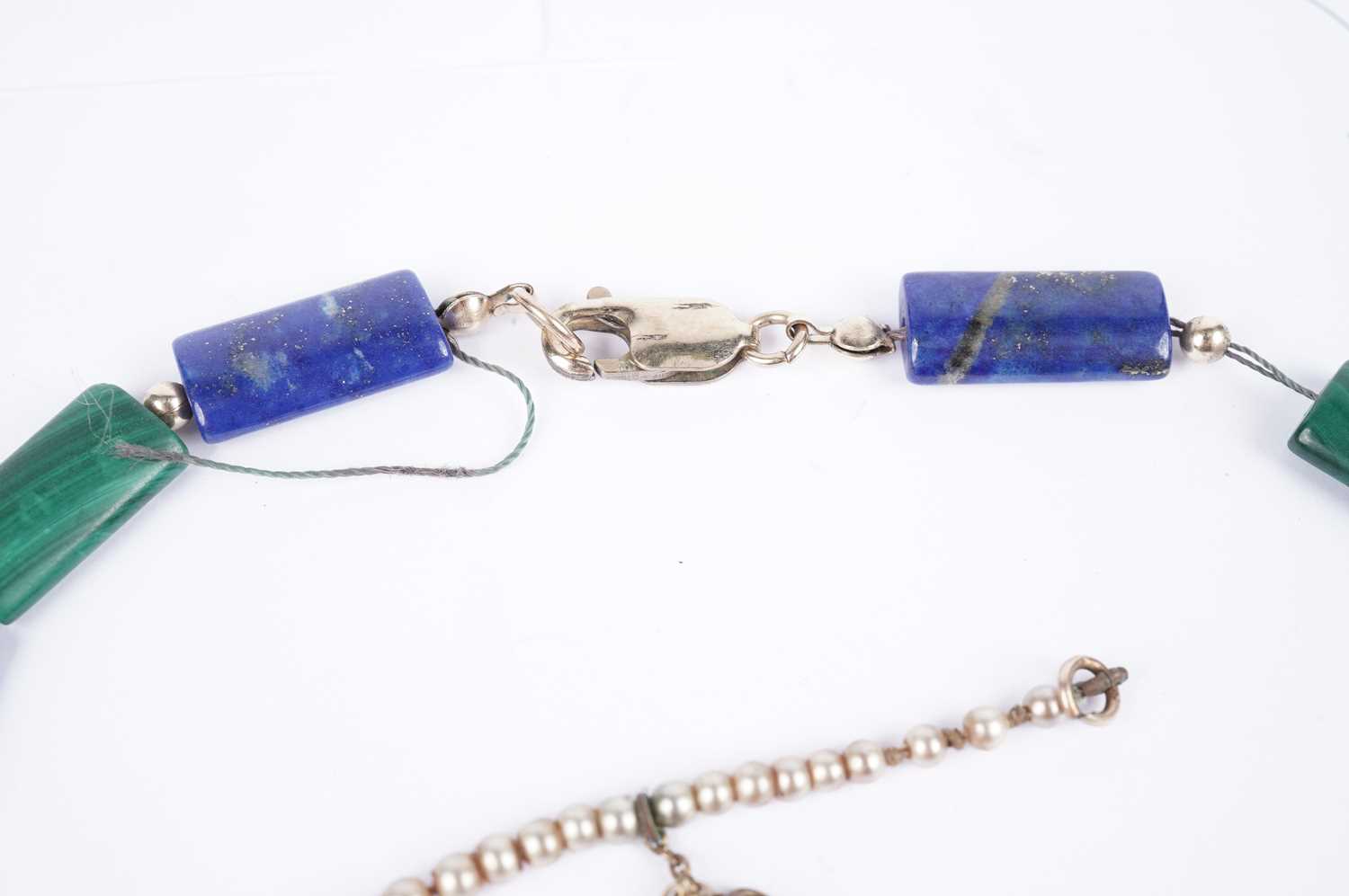 A lapis lazuli and malachite necklace; and another - Image 7 of 7