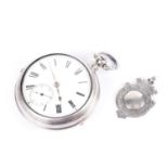 A Victorian silver pair-cased pocket watch with fusee movement