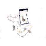 A Vivienne Westwood necklace and a selection of silver jewellery