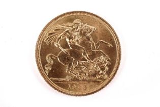 A Queen Elizabeth II gold sovereign 1963