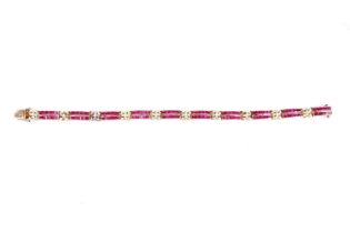 A ruby and diamond bracelet