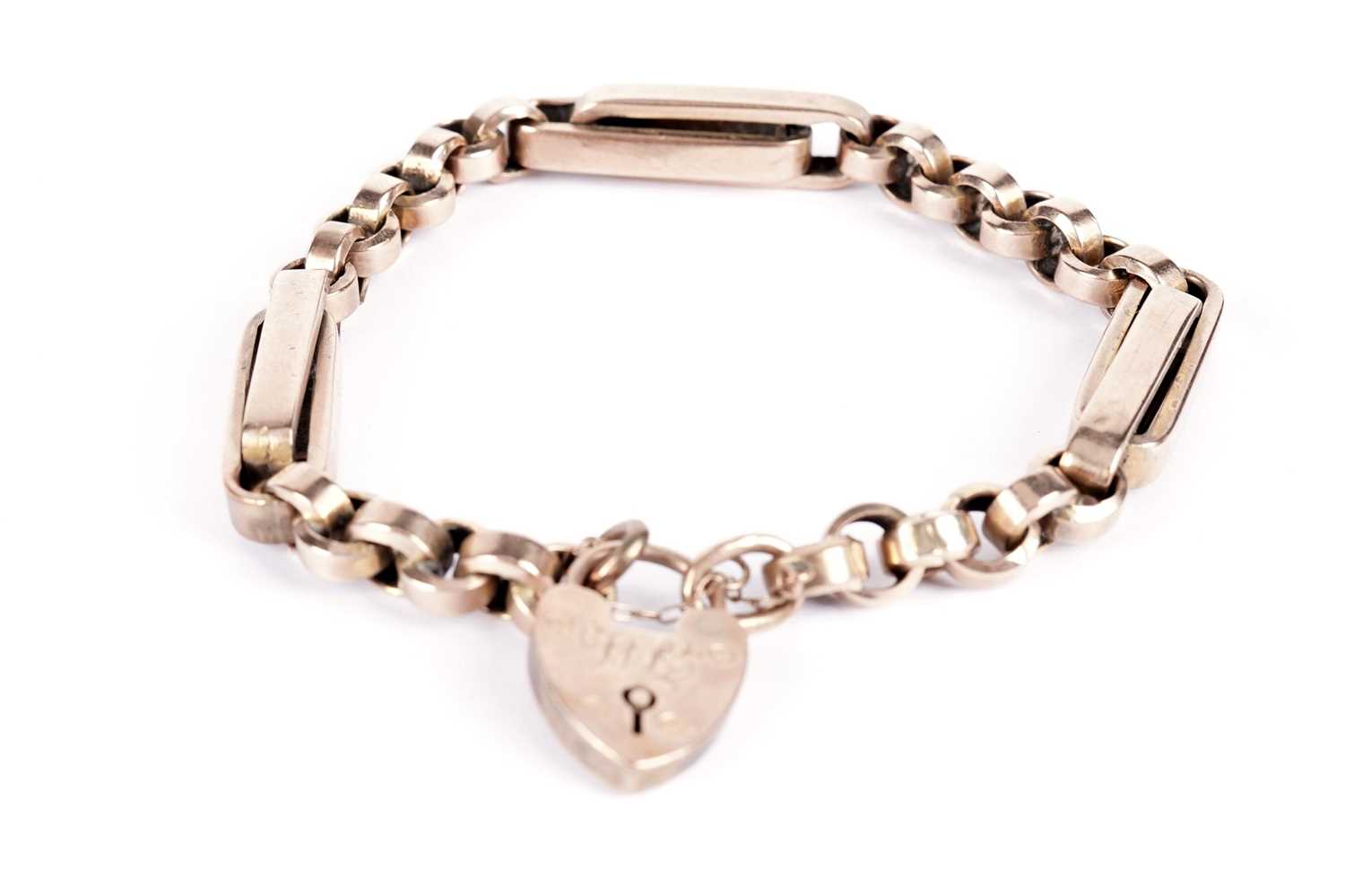 A rose gold bracelet