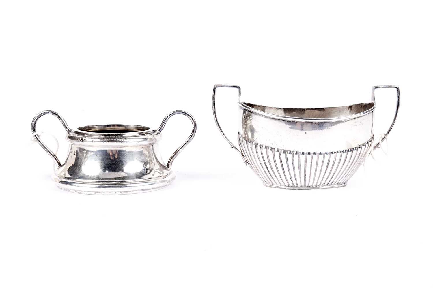 Two Edwardian silver sugar bowls