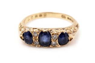 A sapphire and diamond ring