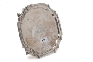 A silver salver, by Edward Viners