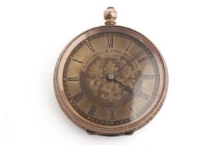 A 9ct yellow gold cased open faced pocket watch, by Fattorini & Sons