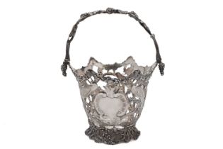 A Victorian silver sugar basket, by Smith, Nicholson & Co