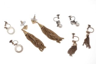 Gold and other earrings