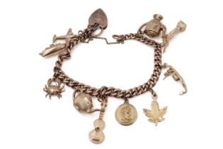 A 9ct yellow gold charm bracelet