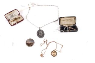 A selection of silver and gold jewellery