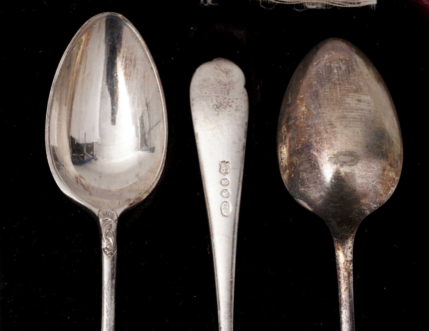 A set of six silver apostle spoons and two other cased sets of teaspoons - Image 2 of 7