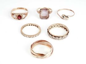 A selection of 9ct gold rings