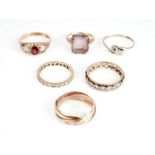 A selection of 9ct gold rings