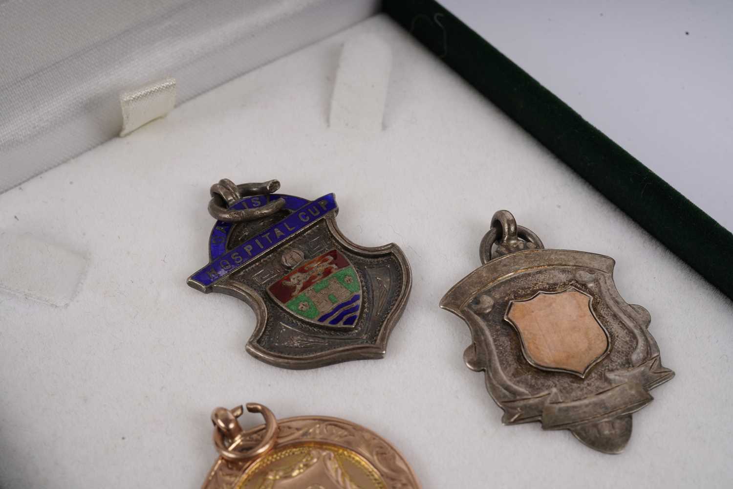 Two 1920s football medals; and another silver sporting medal - Image 4 of 5