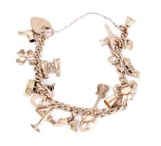 A 9ct yellow gold charm bracelet