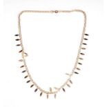 An 18ct yellow gold fringe necklace