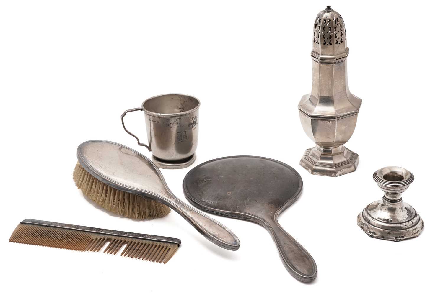 A selection of Edwardian and later silver