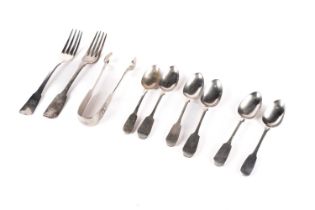 A selection of Georgian and later silver cutlery