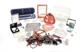 A collection of costume jewellery and accessories