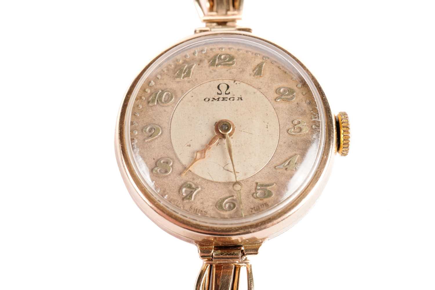 A gold Art Deco Omega cocktail watch