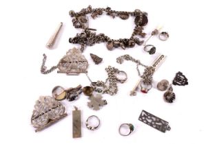 A selection of silver jewellery and collectibles