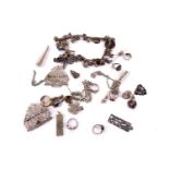 A selection of silver jewellery and collectibles