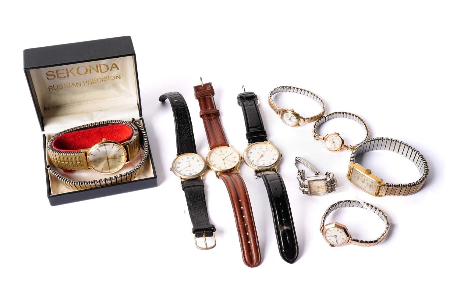A selection of wristwatches by Levicta, Oris, Rotary and other makers