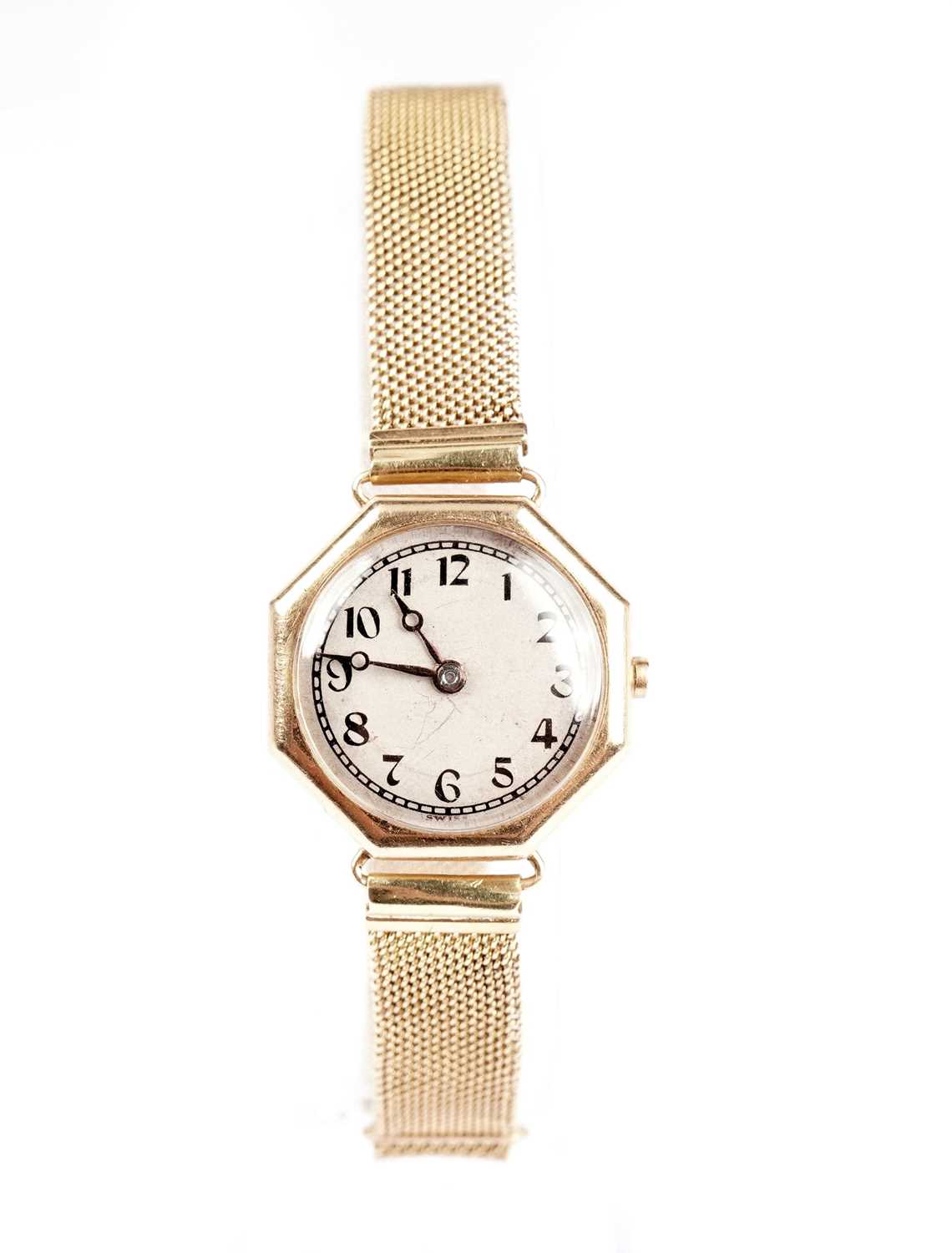 An early 20th Century yellow gold cocktail wristwatch