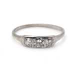 A three stone diamond ring