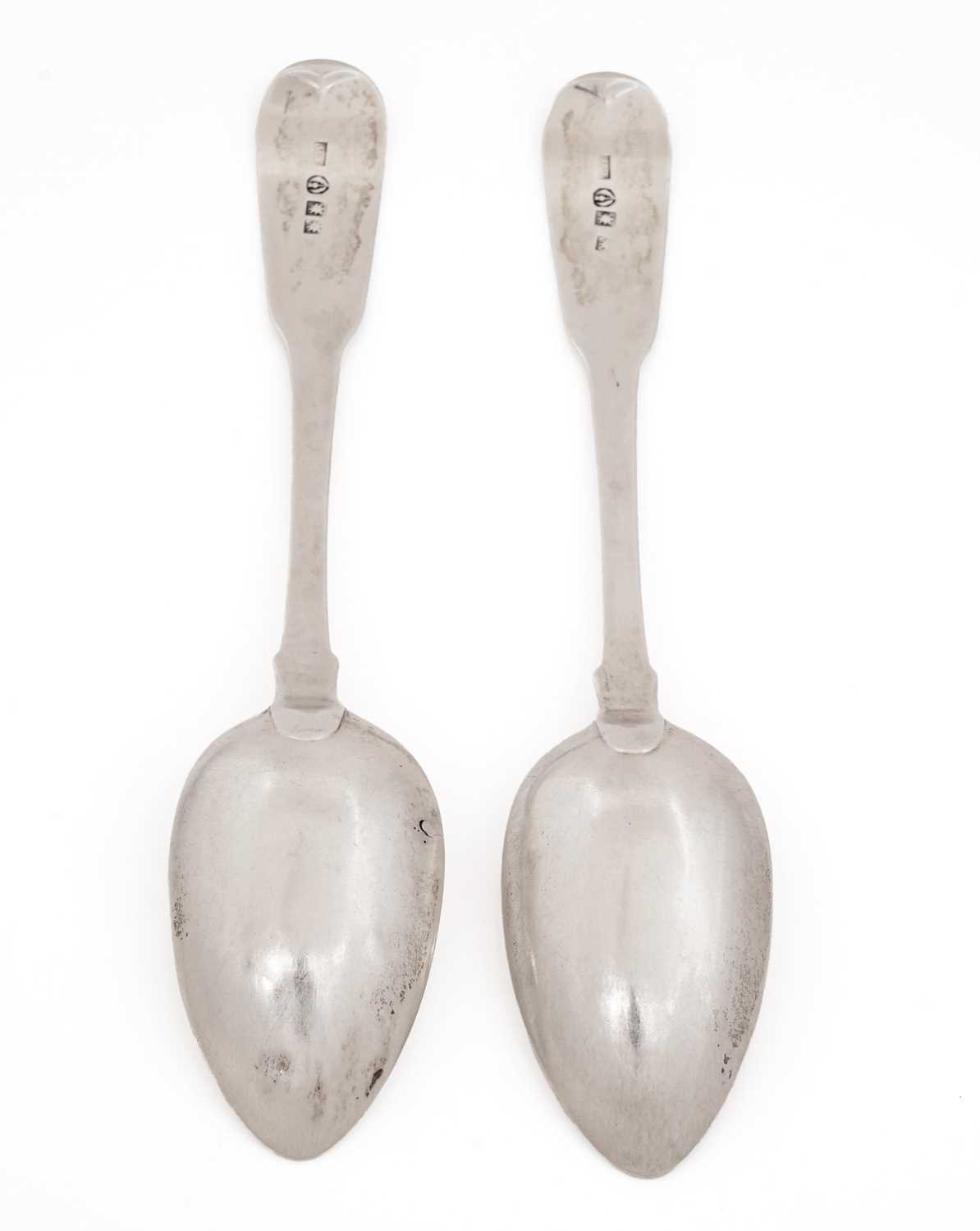 A pair of dessert spoons, possibly by Ewan Wilson - Image 3 of 6