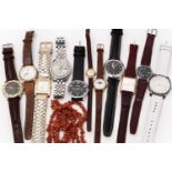 A collection of watches and costume jewellery