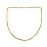 A 9ct yellow gold belcher link chain necklace