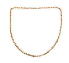 A 9ct yellow gold belcher link chain necklace