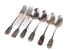 A selection of 19th Century Irish silver cutlery