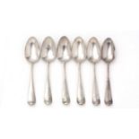 A set of six George II fancy-back teaspoons