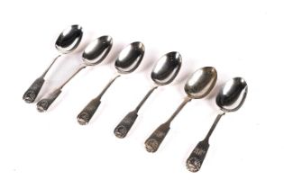 A set of six Victorian Newcastle silver spoons