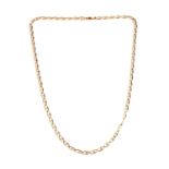 A 9ct yellow gold fancy link chain necklace