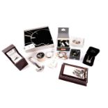 A collection of watches, silver and costume jewellery