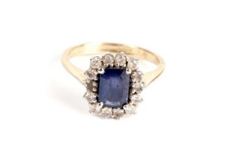 A sapphire and diamond ring