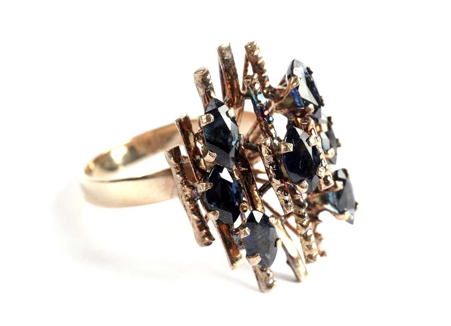 A sapphire cluster dress ring - Bild 3 aus 5