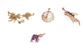 A selection of gold jewellery