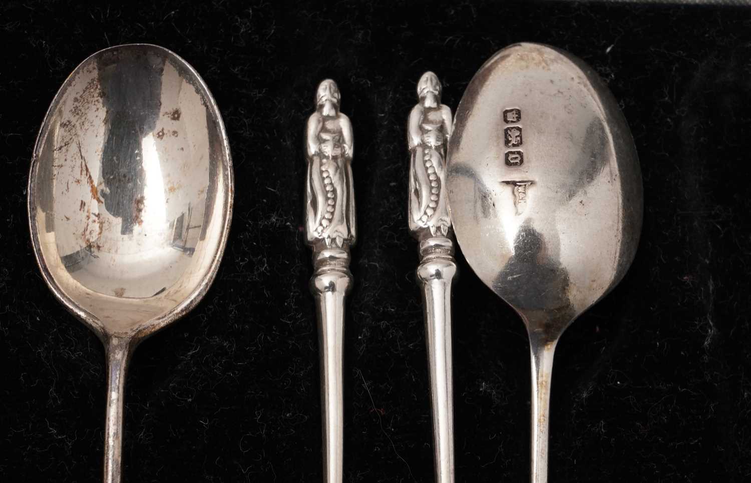 A set of six silver apostle spoons and two other cased sets of teaspoons - Image 4 of 7