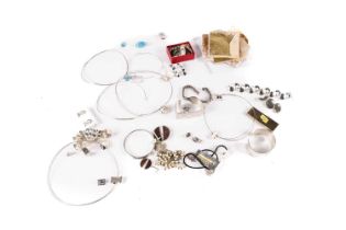 A collection of silver and costume jewellery