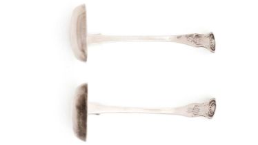 A pair of toddy ladles by unascribed maker "RI"